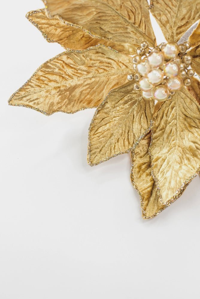 Farrisilk Artificial Gold Berry Poinsettia - 12" - Greenery MarketArtificial FlowersCF141-50