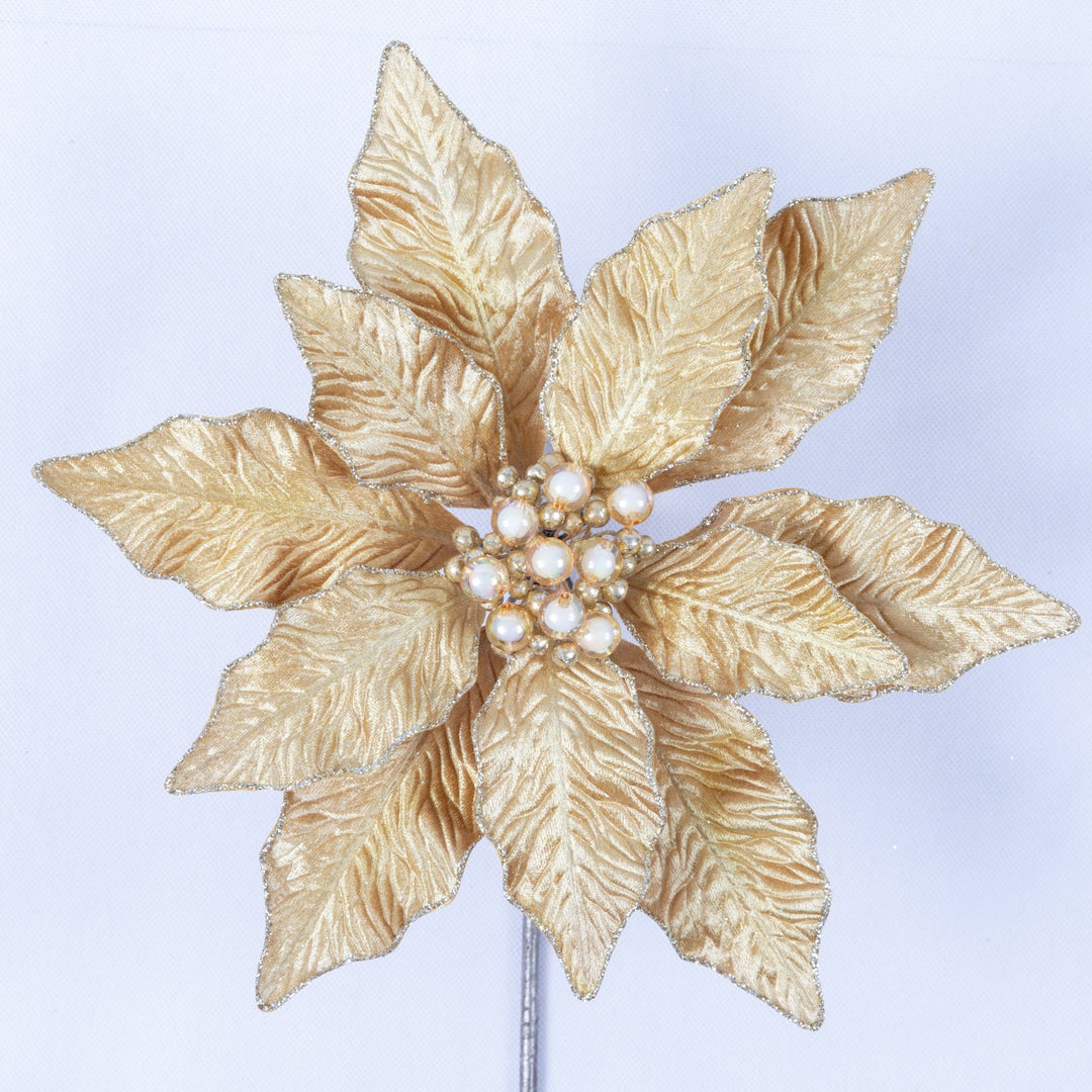 Farrisilk Artificial Gold Berry Poinsettia - 12" - Greenery MarketArtificial FlowersCF141-50