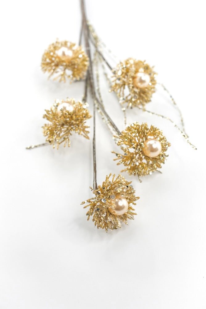 Farrisilk Artificial Gold Pearl Puff - 28" - Greenery MarketArtificial FloraCF104-50
