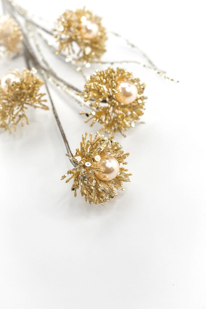 Farrisilk Artificial Gold Pearl Puff - 28" - Greenery MarketArtificial FloraCF104-50