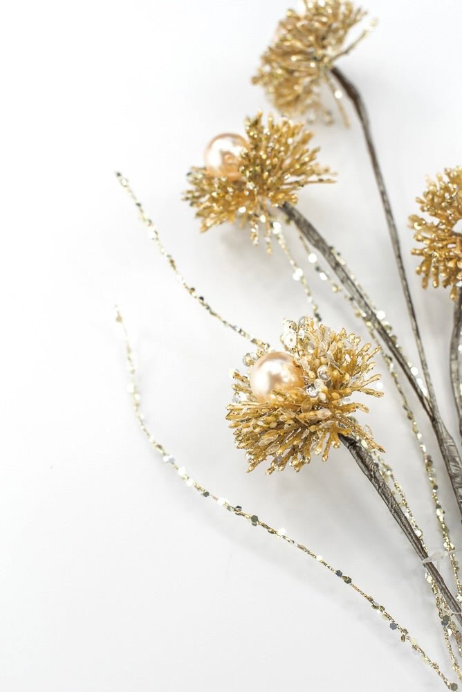 Farrisilk Artificial Gold Pearl Puff - 28" - Greenery MarketArtificial FloraCF104-50