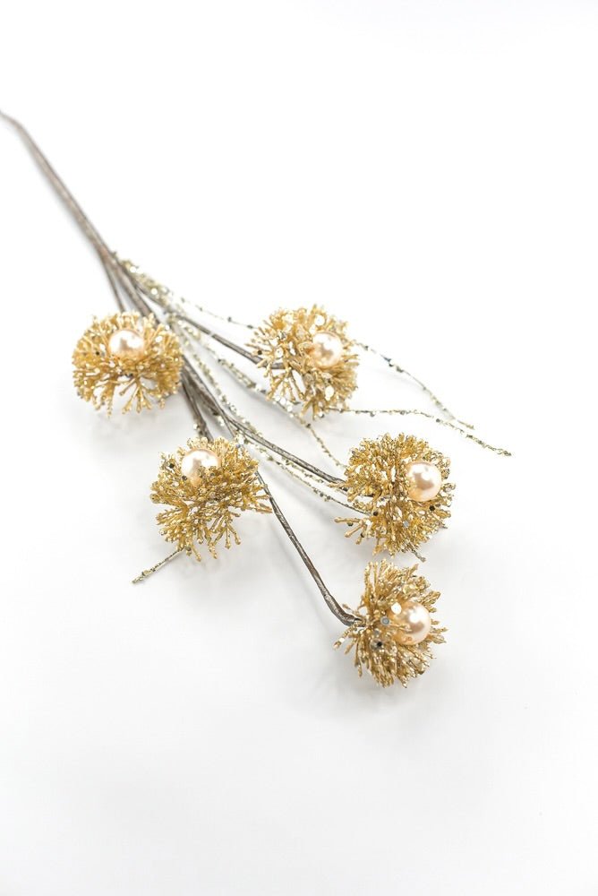 Farrisilk Artificial Gold Pearl Puff - 28" - Greenery MarketArtificial FloraCF104-50