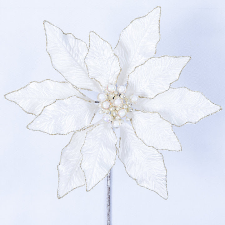 Farrisilk Artificial Ivory Berry Poinsettia - 12" - Greenery MarketArtificial FlowersCF141-62