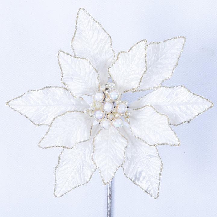 Farrisilk Artificial Ivory Berry Poinsettia - 9" - Greenery MarketArtificial FlowersCF140-62
