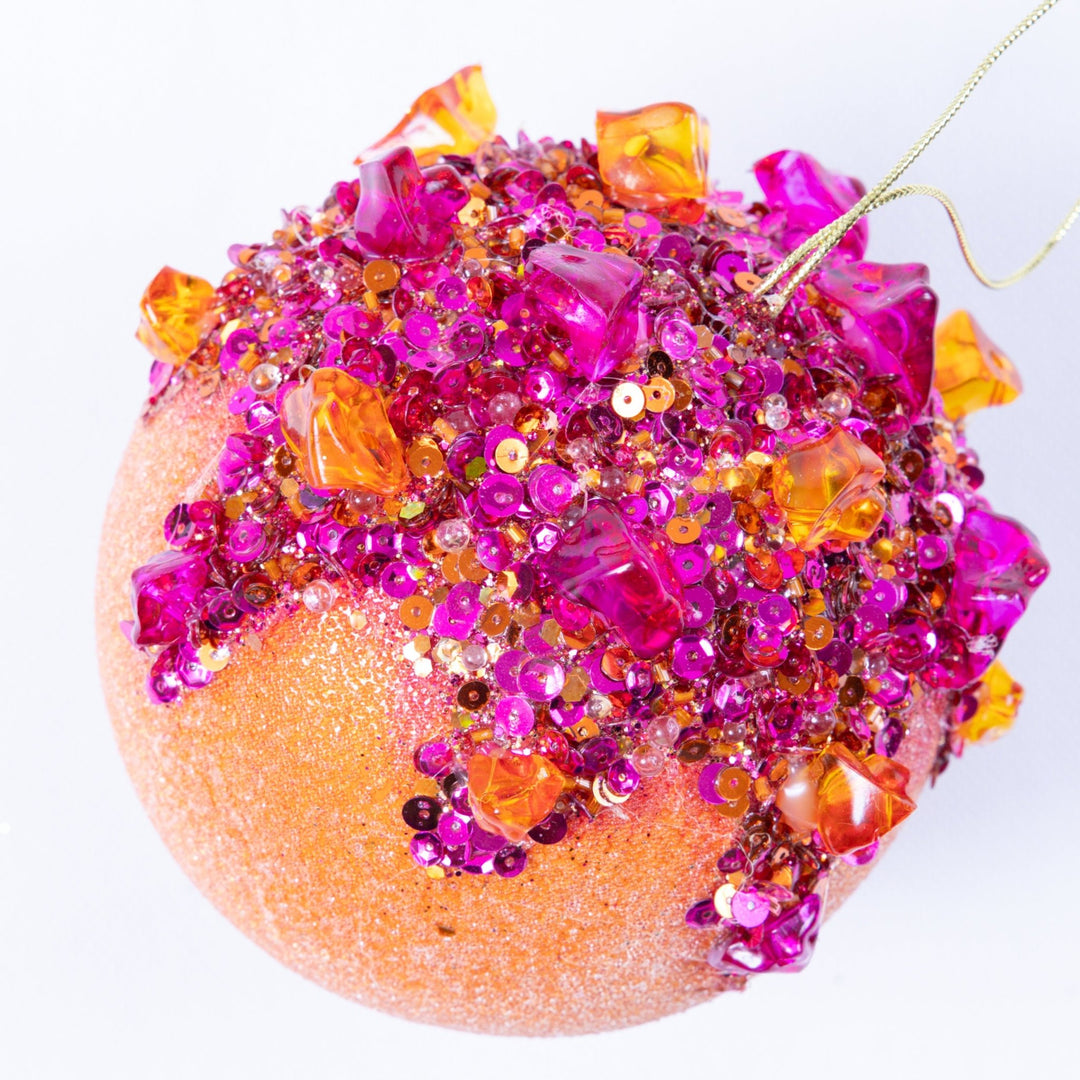 Farrisilk Artificial Orange Sugar Crystal Ball - 5" - Greenery MarketOrnamentsCF079-52