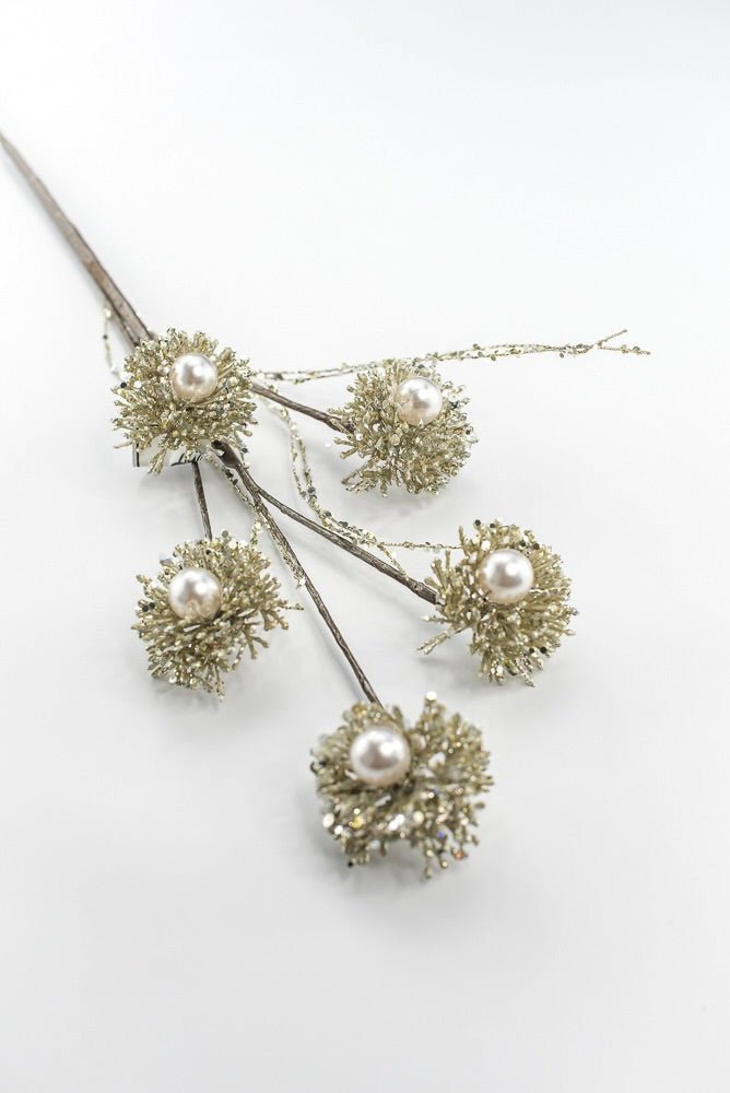 Farrisilk Artificial Platinum Pearl Puff - 28" - Greenery MarketArtificial FloraCF104-51