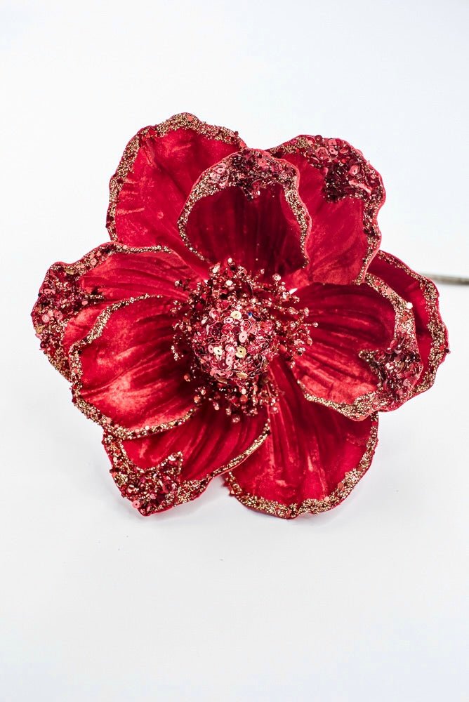 Farrisilk Artificial Red Victorian Magnolia Stem - Greenery MarketArtificial FlowersCF045-02