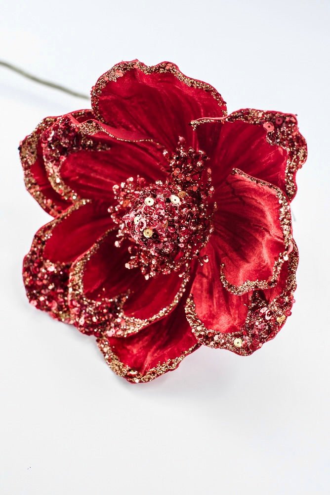 Farrisilk Artificial Red Victorian Magnolia Stem - Greenery MarketArtificial FlowersCF045-02