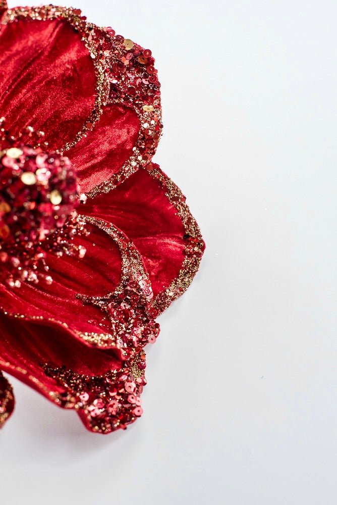 Farrisilk Artificial Red Victorian Magnolia Stem - Greenery MarketArtificial FlowersCF045-02