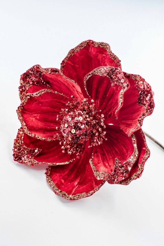 Farrisilk Artificial Red Victorian Magnolia Stem - Greenery MarketArtificial FlowersCF045-02