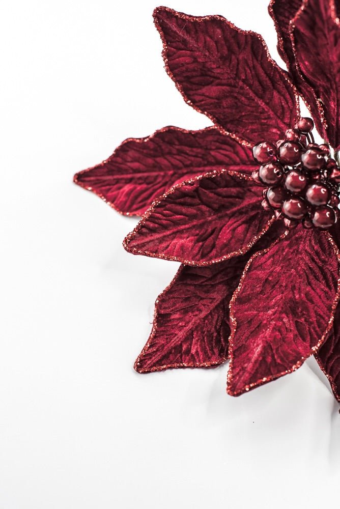 Farrisilk Artificial Ruby Berry Poinsettia Stem - 9" - Greenery MarketArtificial FlowersCF140-03