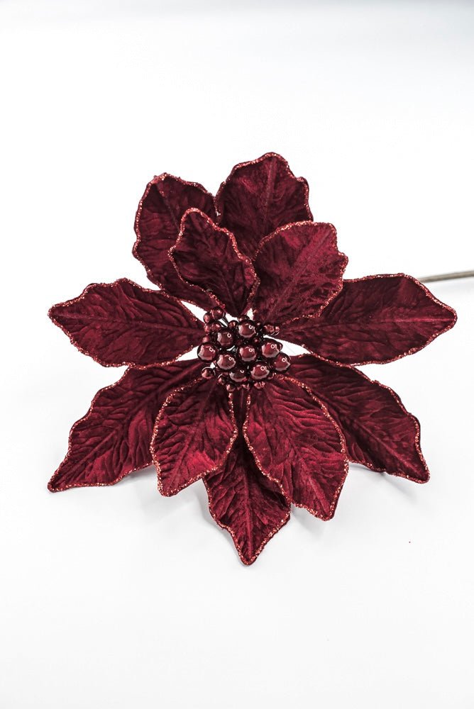Farrisilk Artificial Ruby Berry Poinsettia Stem - 9" - Greenery MarketArtificial FlowersCF140-03