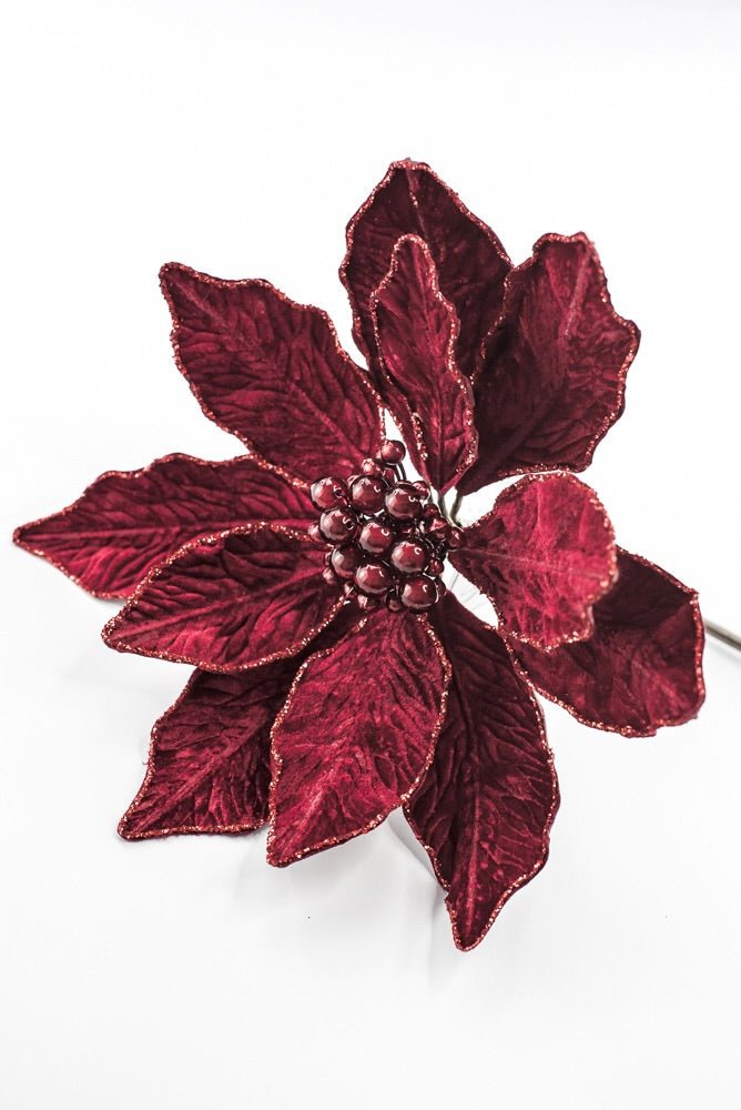Farrisilk Artificial Ruby Berry Poinsettia Stem - 9" - Greenery MarketArtificial FlowersCF140-03