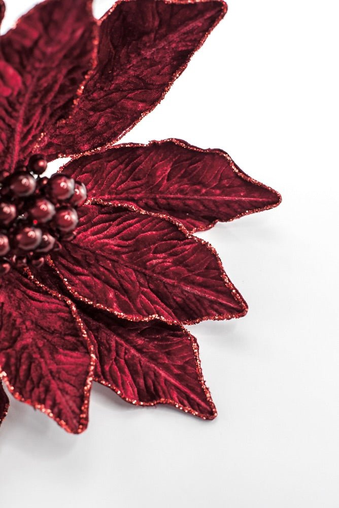 Farrisilk Artificial Ruby Berry Poinsettia Stem - 9" - Greenery MarketArtificial FlowersCF140-03