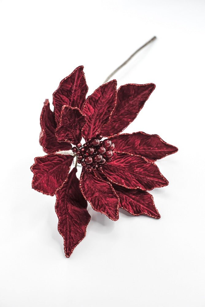 Farrisilk Artificial Ruby Berry Poinsettia Stem - 9" - Greenery MarketArtificial FlowersCF140-03