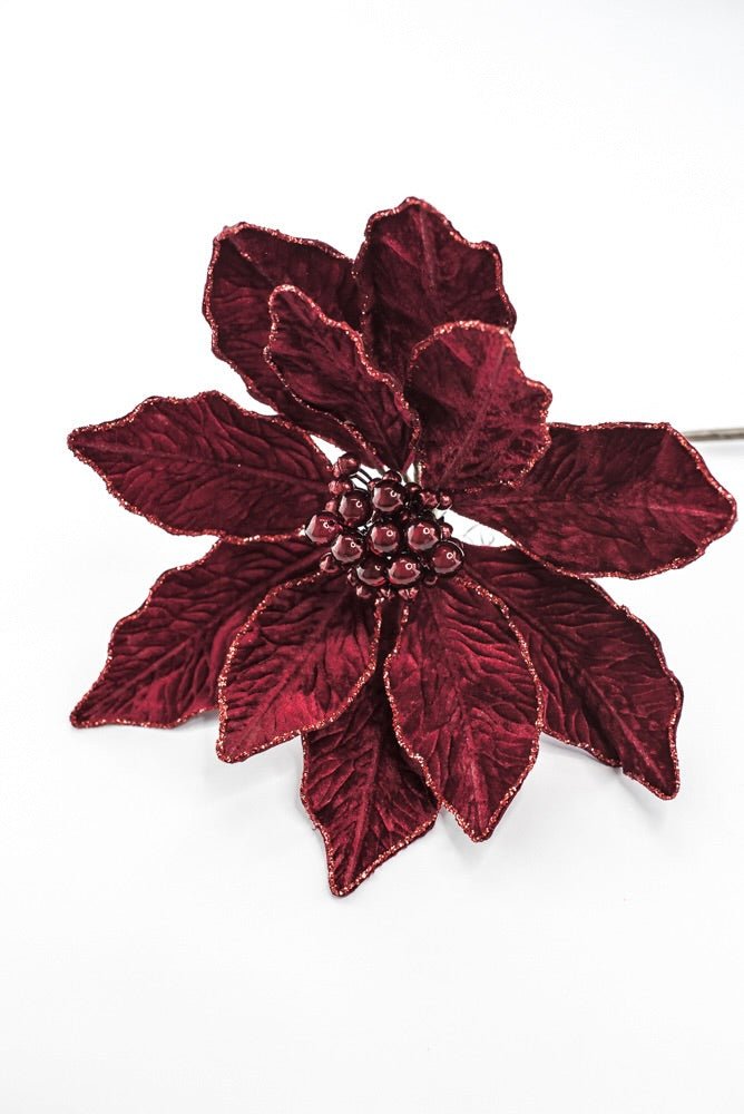 Farrisilk Artificial Ruby Berry Poinsettia Stem - 9" - Greenery MarketArtificial FlowersCF140-03