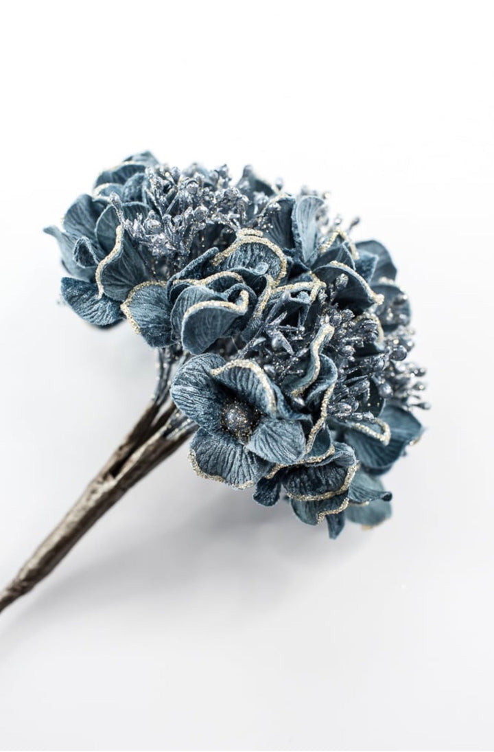 Farrisilk Artificial Steel Blue Hydrangea Stem - Greenery MarketArtificial FlowersCF136-17