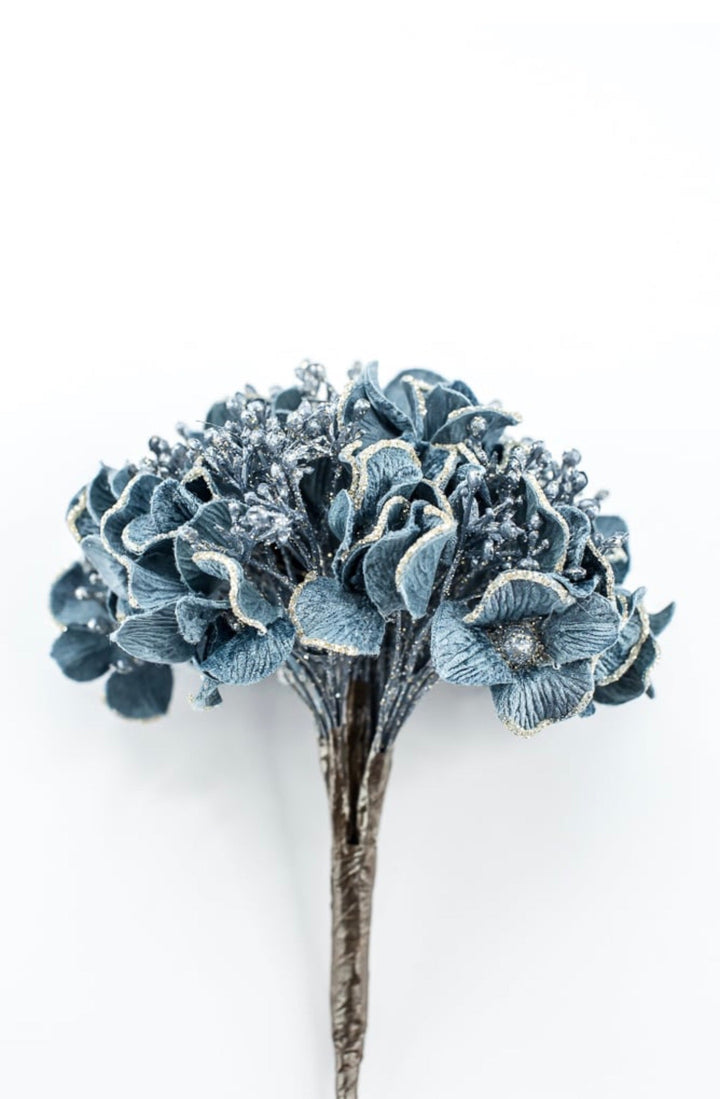 Farrisilk Artificial Steel Blue Hydrangea Stem - Greenery MarketArtificial FlowersCF136-17