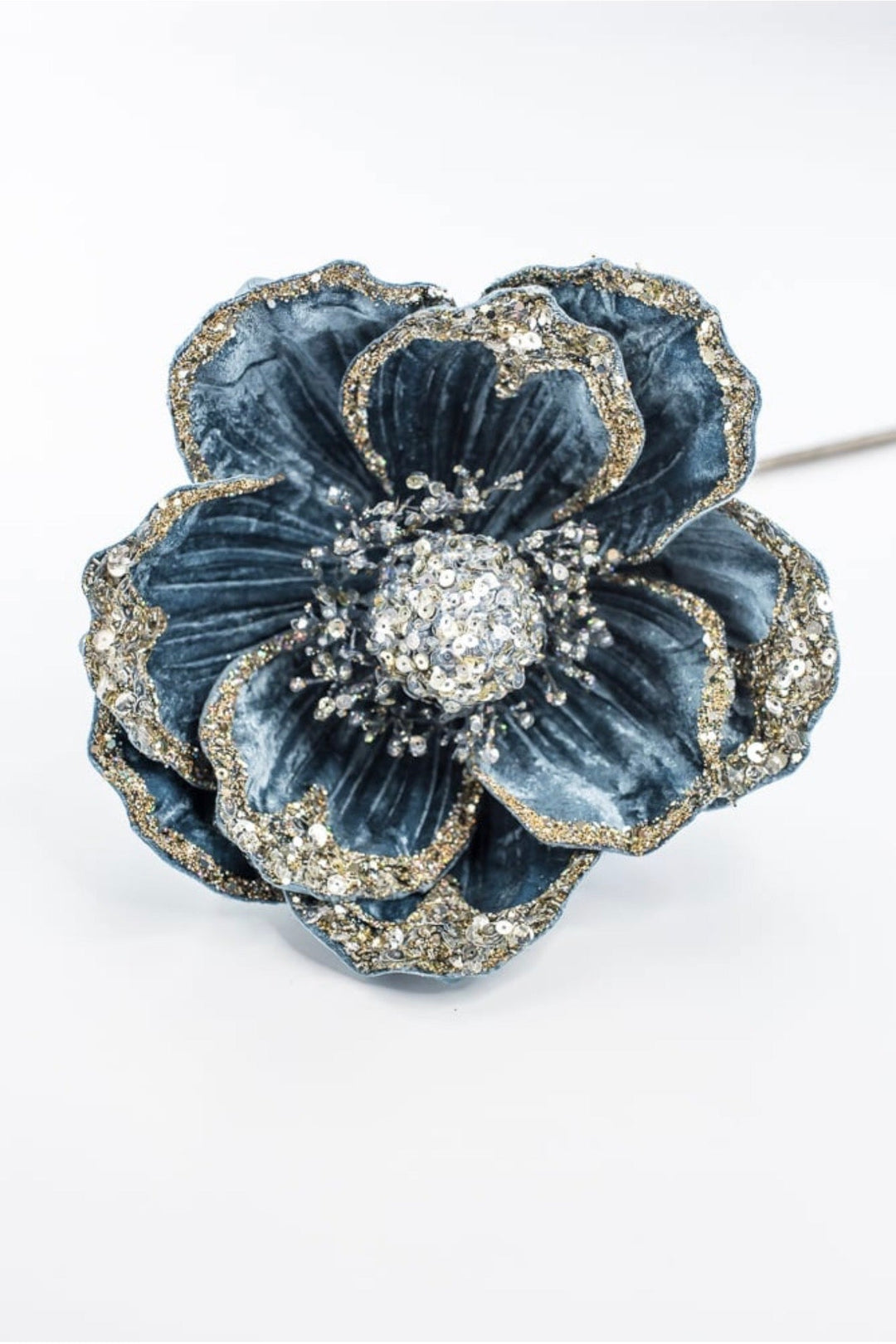 Farrisilk Artificial Steel Blue Victorian Magnolia Stem - 8" - Greenery MarketArtificial FlowersCF045-17
