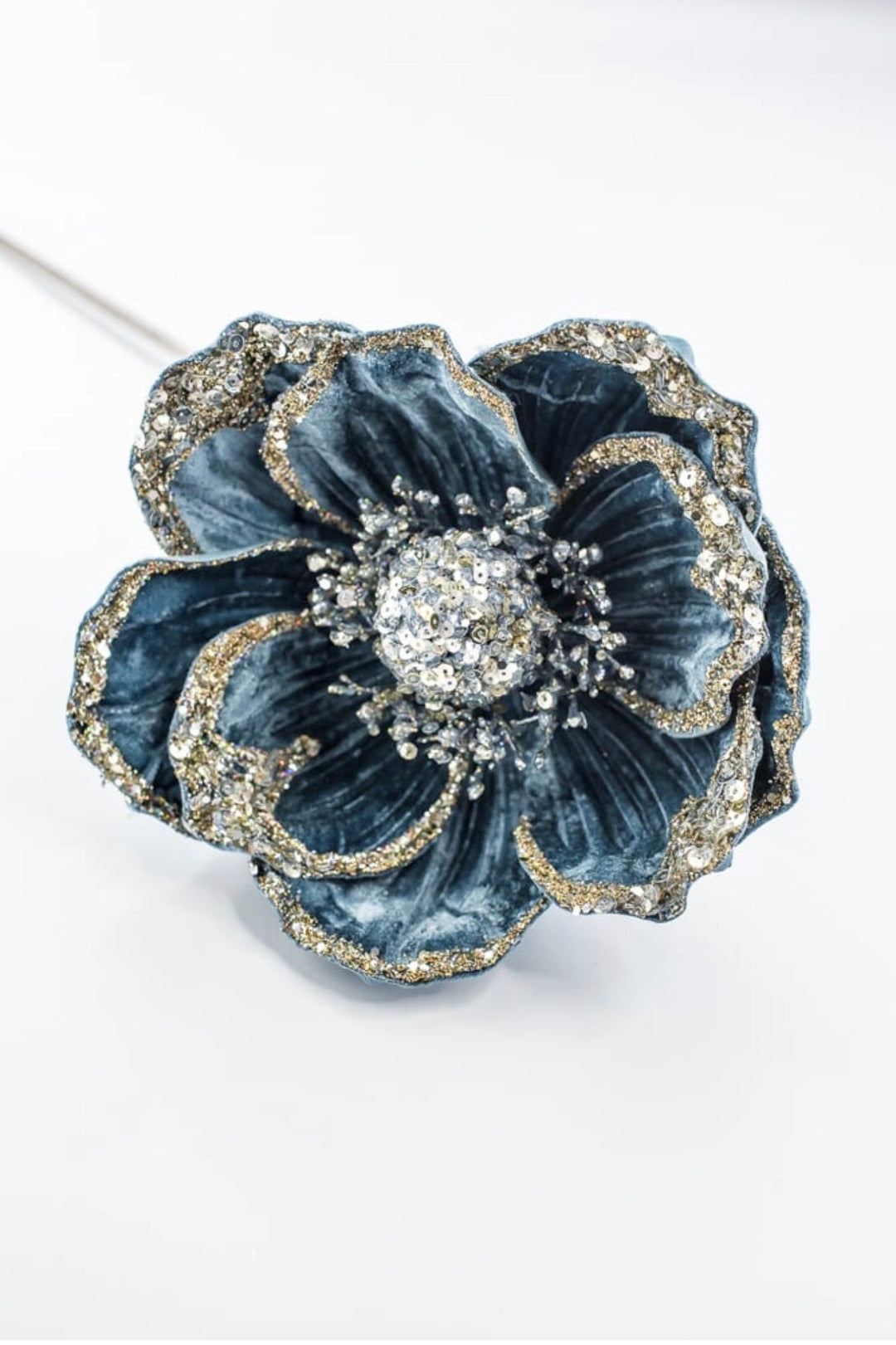 Farrisilk Artificial Steel Blue Victorian Magnolia Stem - 8" - Greenery MarketArtificial FlowersCF045-17