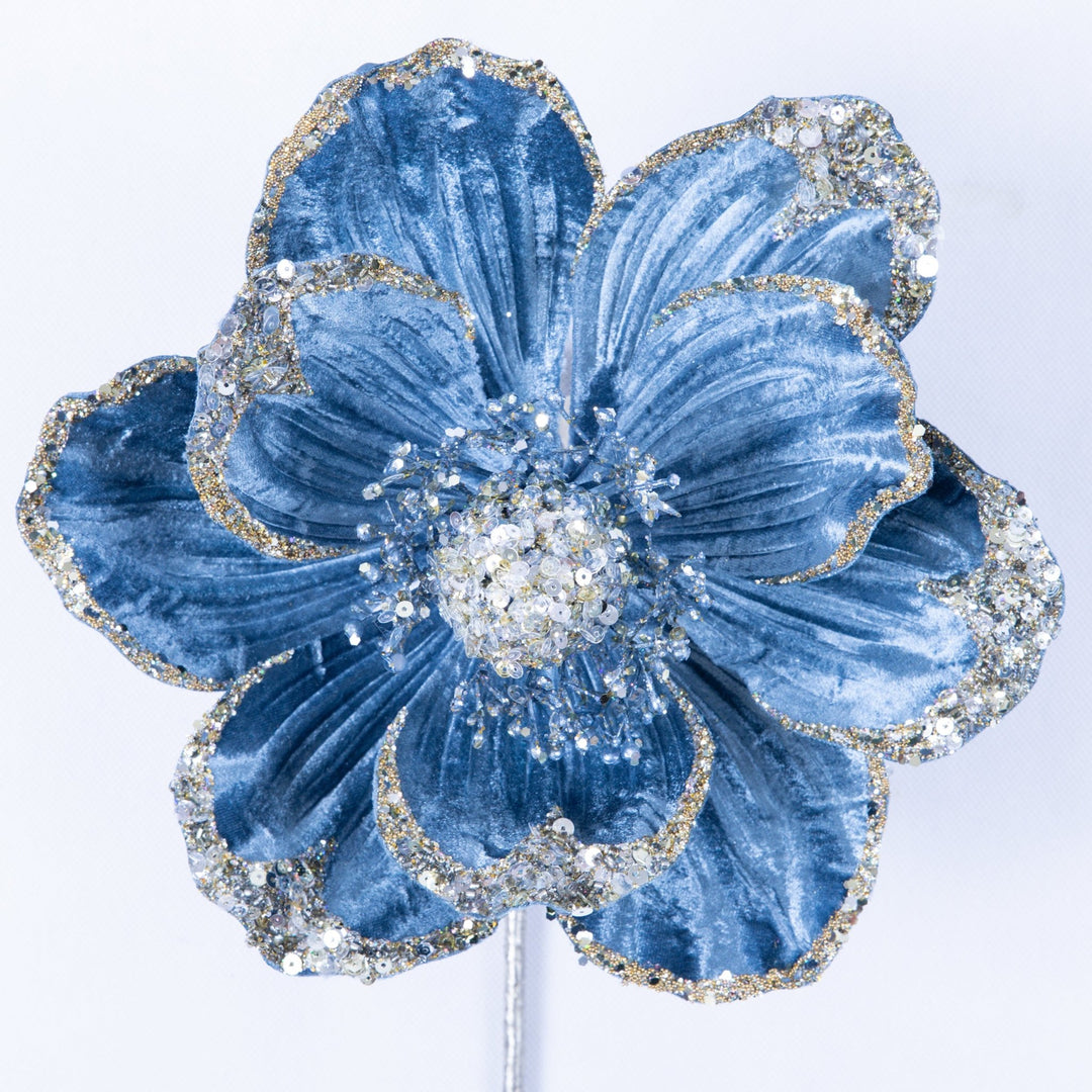 Farrisilk Artificial Steel Blue Victorian Magnolia Stem - 8" - Greenery MarketArtificial FlowersCF045-17