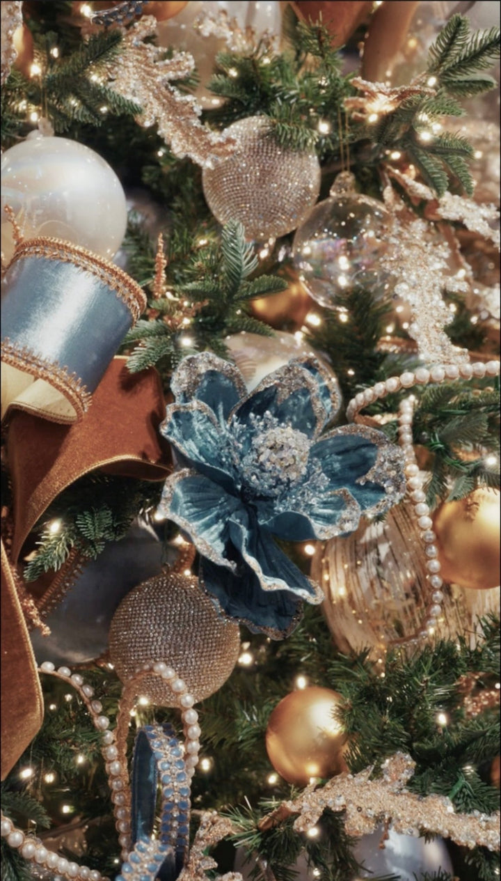 Farrisilk Artificial Steel Blue Victorian Magnolia Stem - 8" - Greenery MarketArtificial FlowersCF045-17