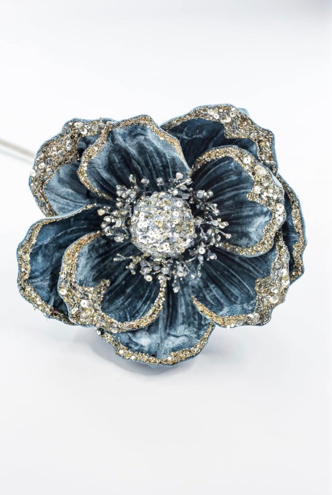 Farrisilk Artificial Steel Blue Victorian Magnolia Stem - 8" - Greenery MarketArtificial FlowersCF045-17