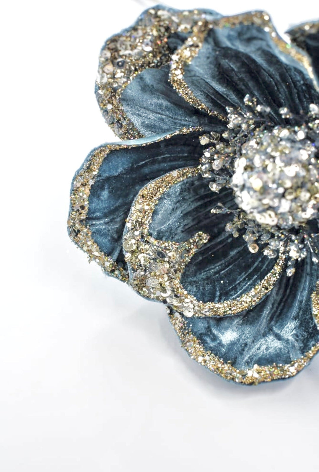 Farrisilk Artificial Steel Blue Victorian Magnolia Stem - 8" - Greenery MarketArtificial FlowersCF045-17