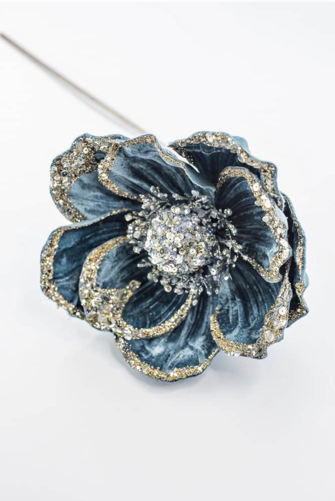 Farrisilk Artificial Steel Blue Victorian Magnolia Stem - 8" - Greenery MarketArtificial FlowersCF045-17