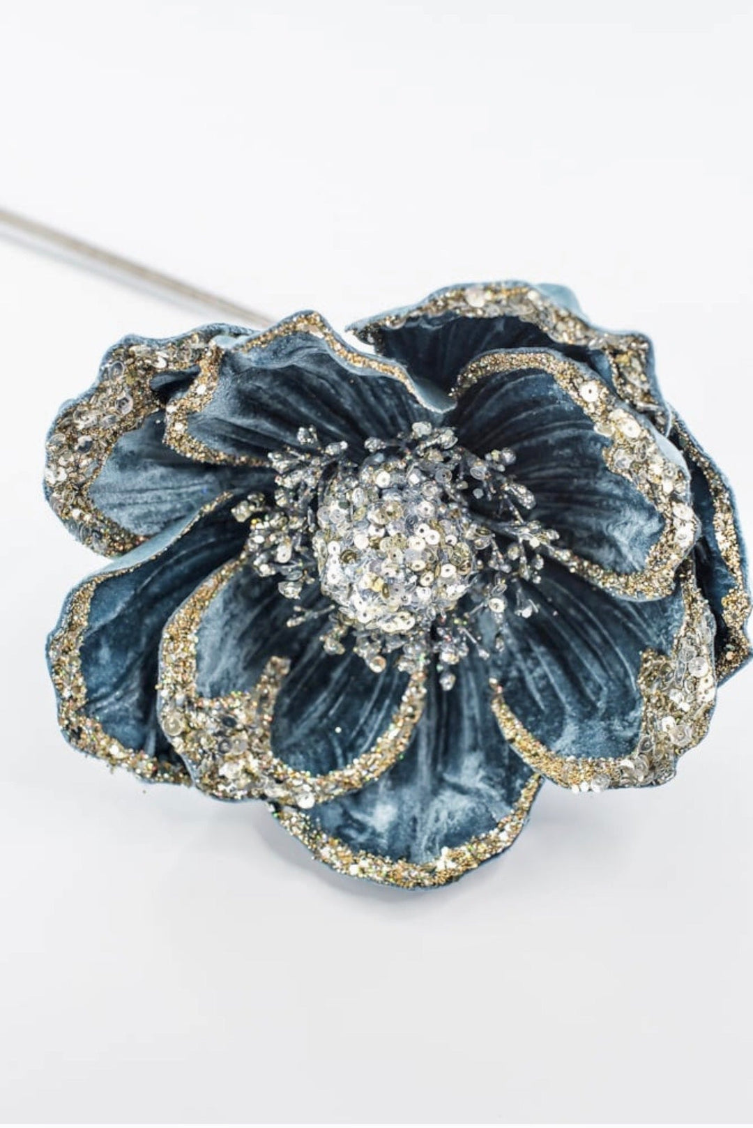 Farrisilk Artificial Steel Blue Victorian Magnolia Stem - 8" - Greenery MarketArtificial FlowersCF045-17
