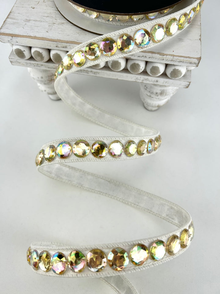 Farrisilk Aurora Gem Garland Wired Ribbon - .75" - Greenery MarketWired RibbonRK930-01