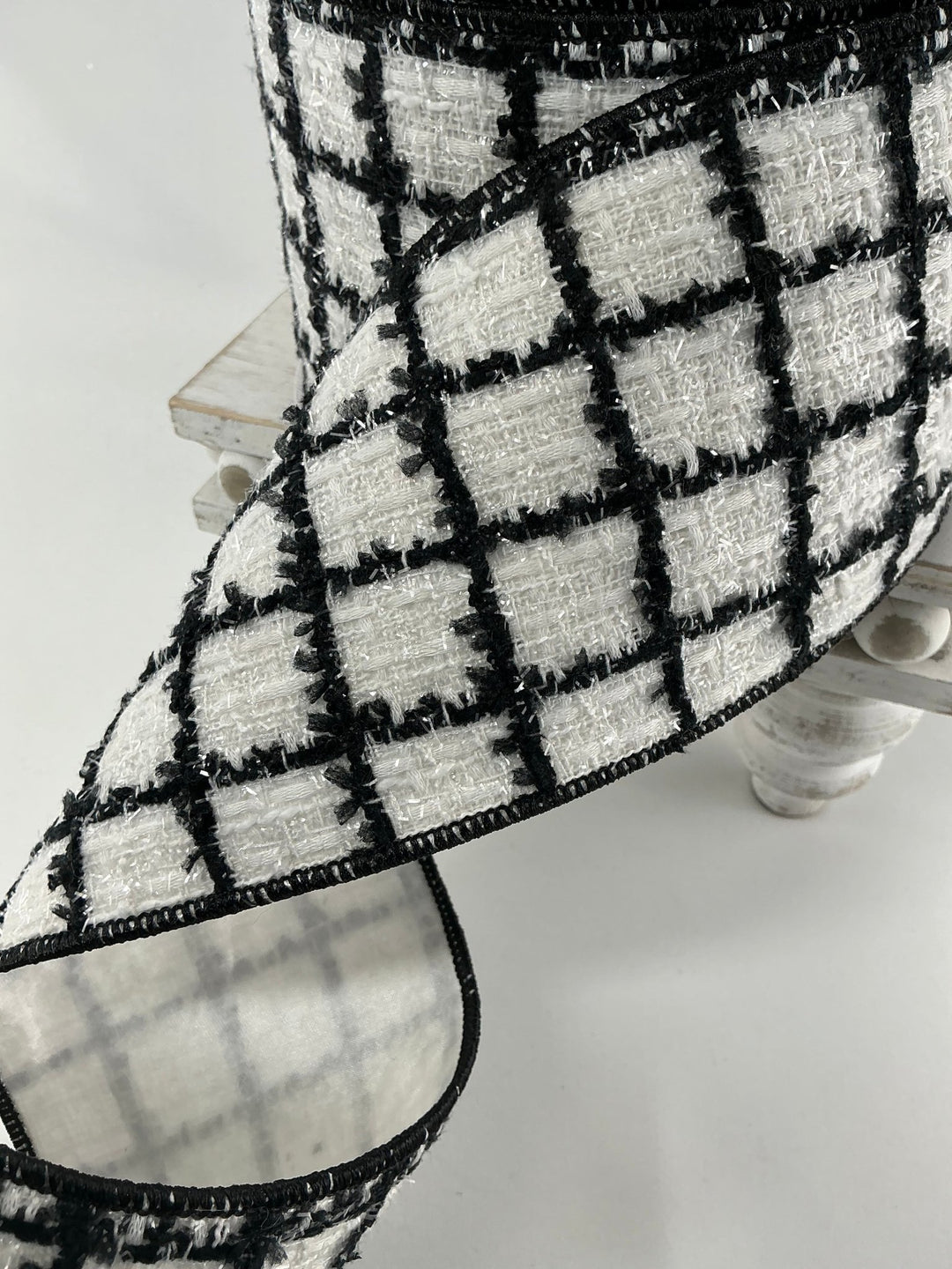 Farrisilk Black and White Elegant Noir 4” wired ribbon - Greenery MarketRibbons & TrimRC080 - 92