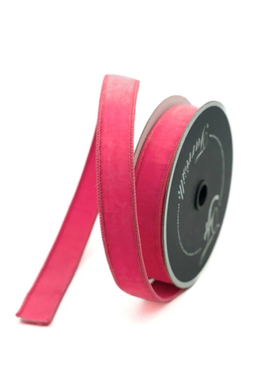 Farrisilk bubblegum pink plush velvet luster 1” wired ribbon - Greenery MarketRibbons & TrimRG008-74