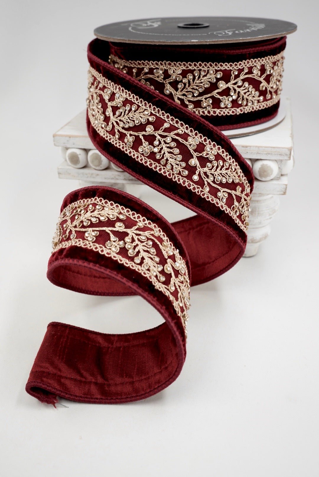 Farrisilk Burgundy Odette Wired Ribbon - 2.5" - Greenery MarketWired RibbonRK964-11