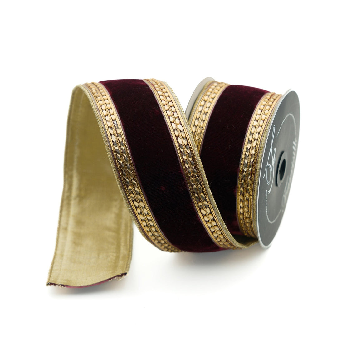 Farrisilk Burgundy Queen Victoria Wired Ribbon - 2.5" - Greenery MarketWired RibbonRK309-11
