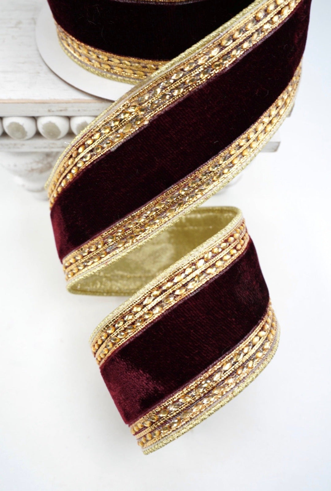 Farrisilk Burgundy Queen Victoria Wired Ribbon - 2.5" - Greenery MarketWired RibbonRK309-11