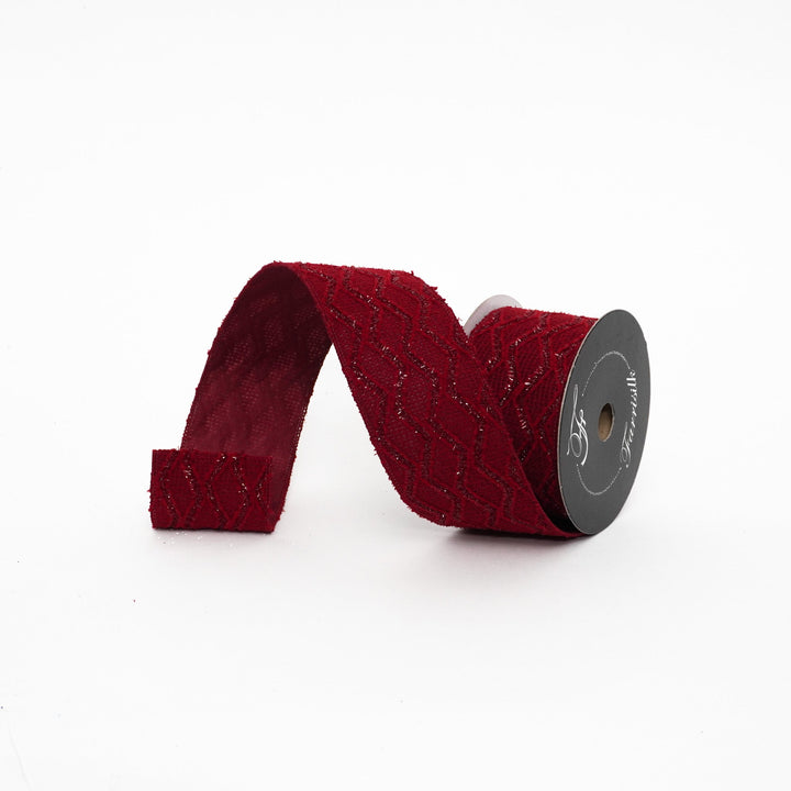 Farrisilk Burgundy Solitaire Wired Ribbon - 2.5" - Greenery MarketWired RibbonRS336-11