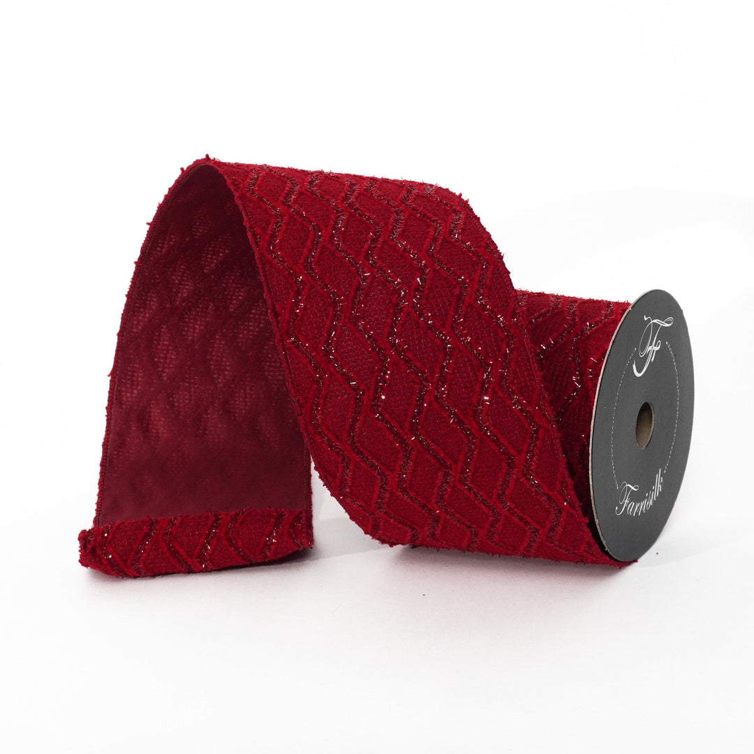 Farrisilk Burgundy Solitaire Wired Ribbon - 4" - Greenery MarketWired RibbonRS337-11