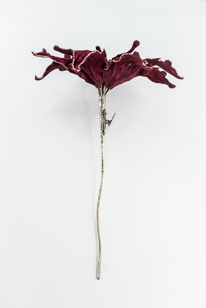 Farrisilk Burgundy Velvet Poinsettia Clip - 10" - Greenery MarketCF066-11