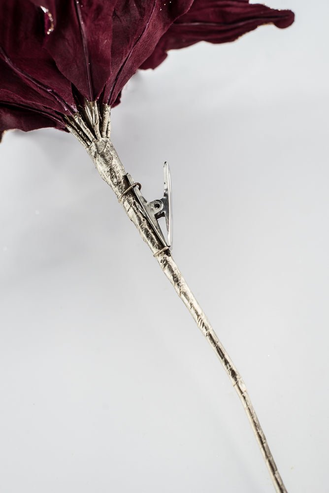 Farrisilk Burgundy Velvet Poinsettia Clip - 10" - Greenery MarketCF066-11