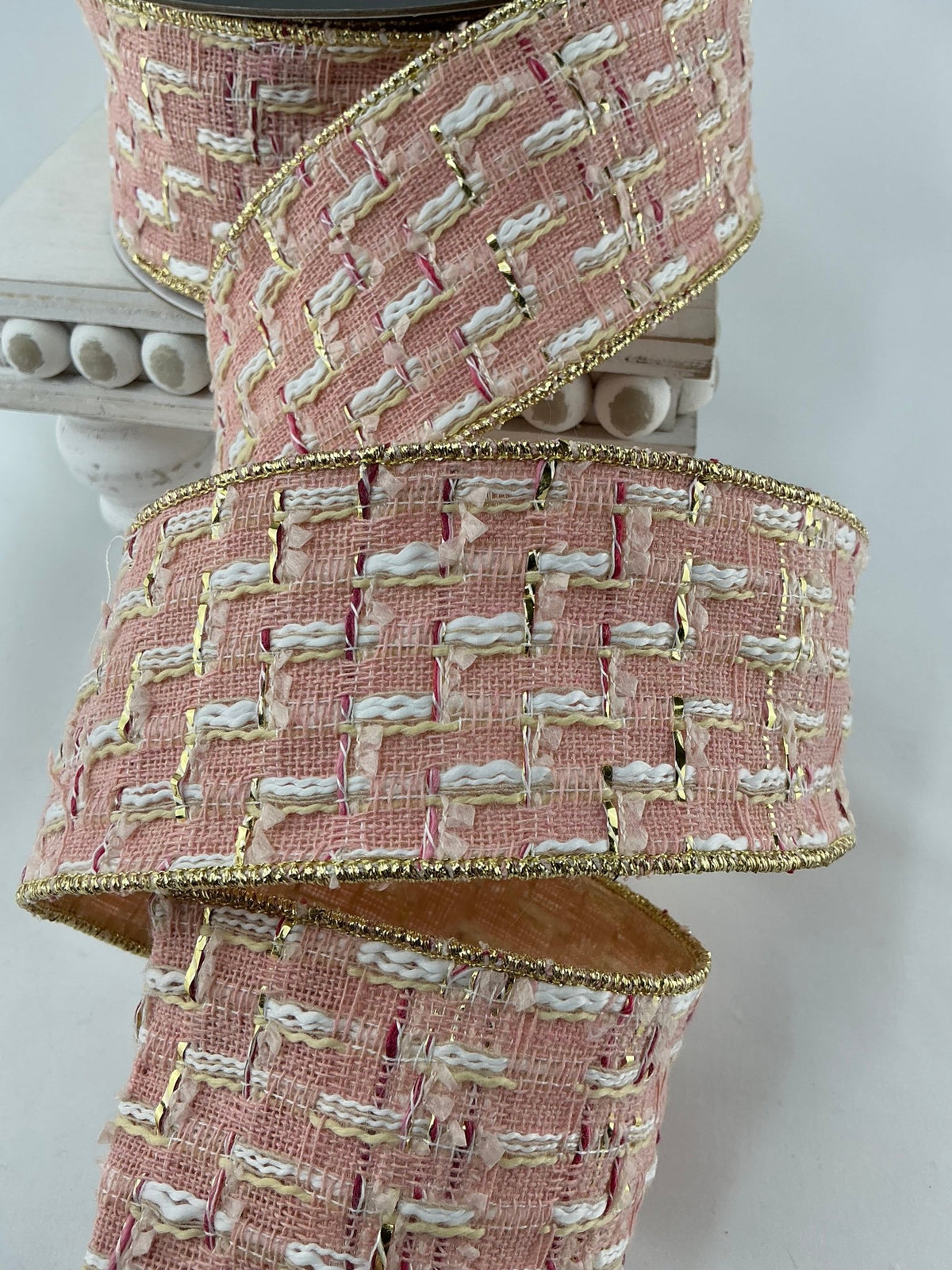 Candy couture tweed wired ribbon 2.5” - Greenery Market