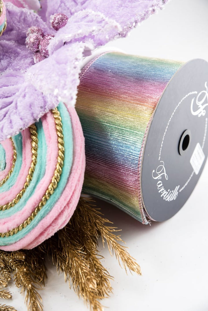 Farrisilk Candy rainbow sherbert 2.5” wired ribbon - Greenery MarketRibbons & TrimRK613 - 32