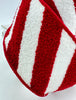 Farrisilk candy stripes red and white wired ribbon - 4” - Greenery Marketwired ribbonRk470-57