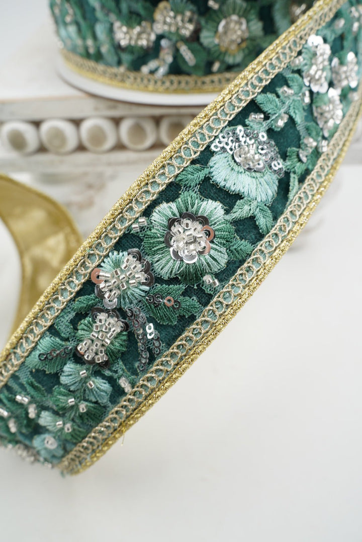 Farrisilk Celadon Garden Glint Wired Ribbon - 1.75" - Greenery MarketWired RibbonRK987-75