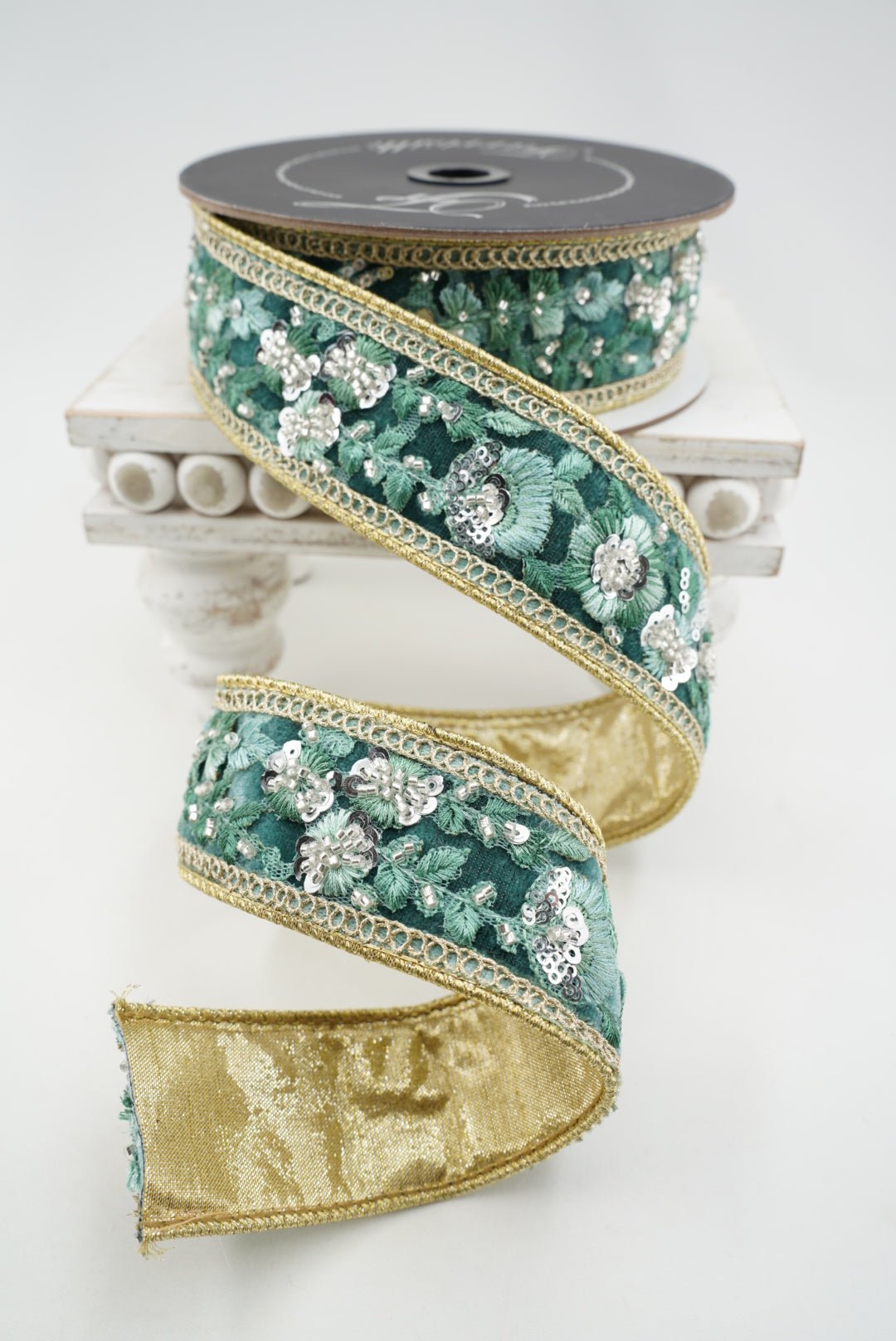 Farrisilk Celadon Garden Glint Wired Ribbon - 1.75" - Greenery MarketWired RibbonRK987-75