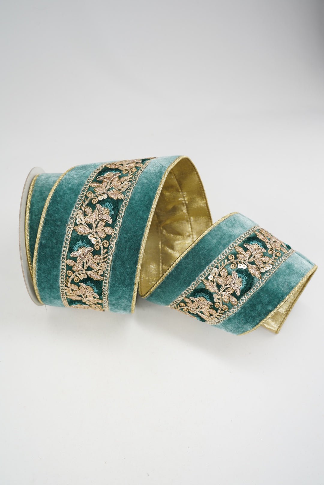 Farrisilk Celadon Vintage Tapestry Wired Ribbon - 4" - Greenery MarketWired RibbonRK835-75