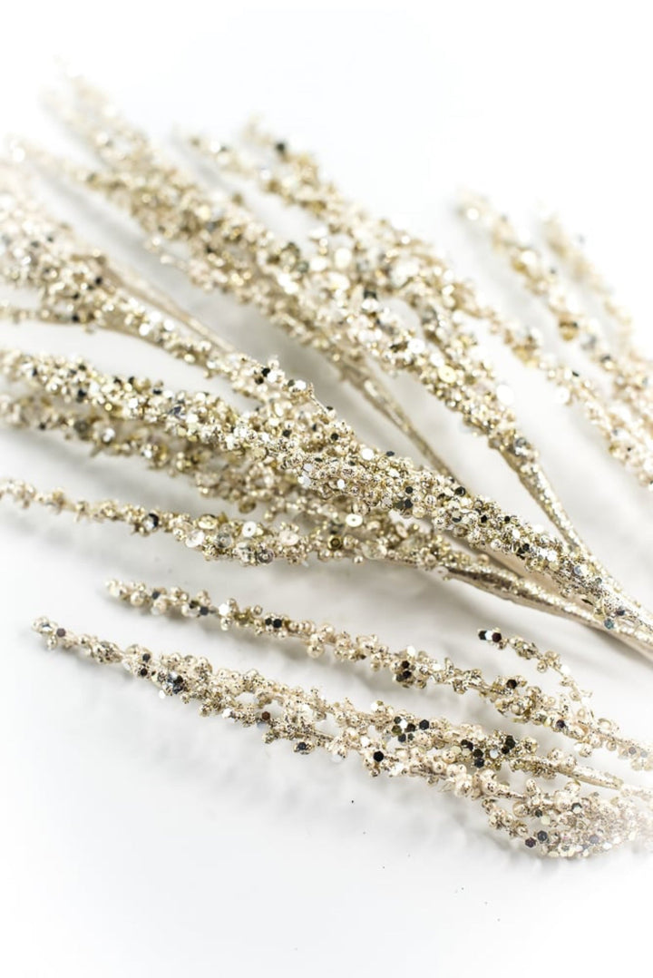 Farrisilk Champagne Twinkling Twigs Spray - 32" - Greenery MarketCF118-93