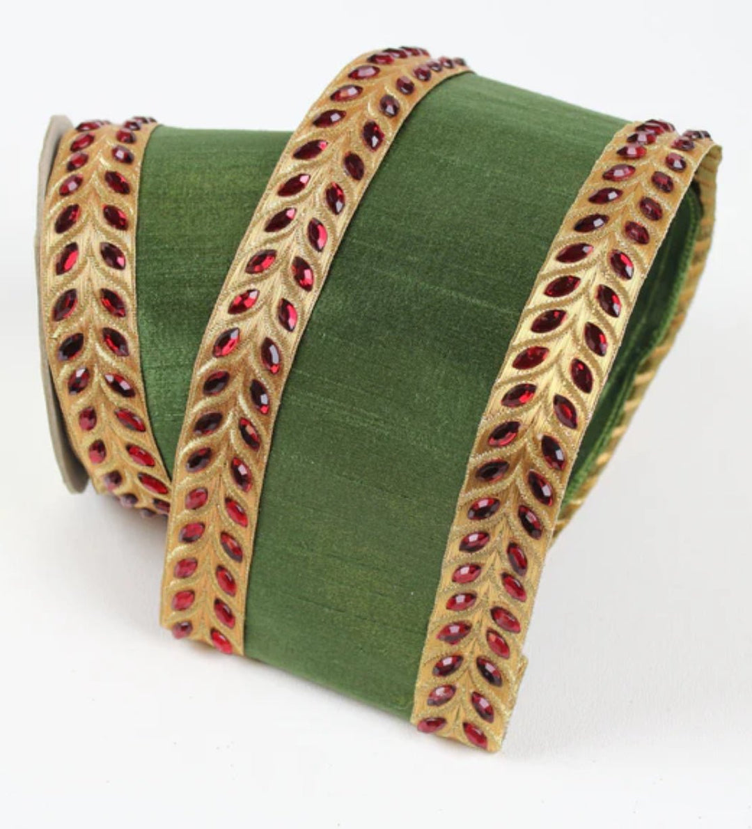 Farrisilk chevron jewel velvet wired ribbon - 4” - Greenery Marketwired ribbonRG585-47