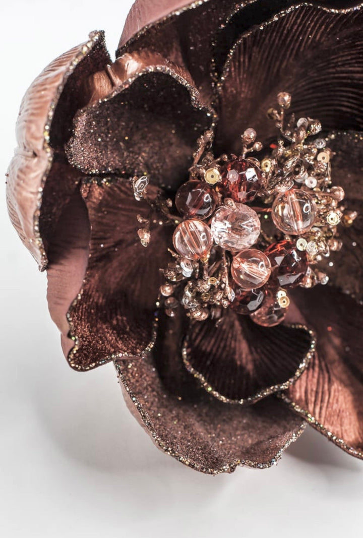 Farrisilk Chocolate Grand Magnolia Stem - 10" - Greenery MarketCF059-23