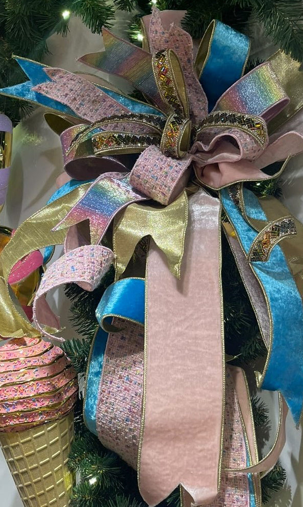 Farrisilk, confetti tweed wired ribbon 2.5” - Greenery Market